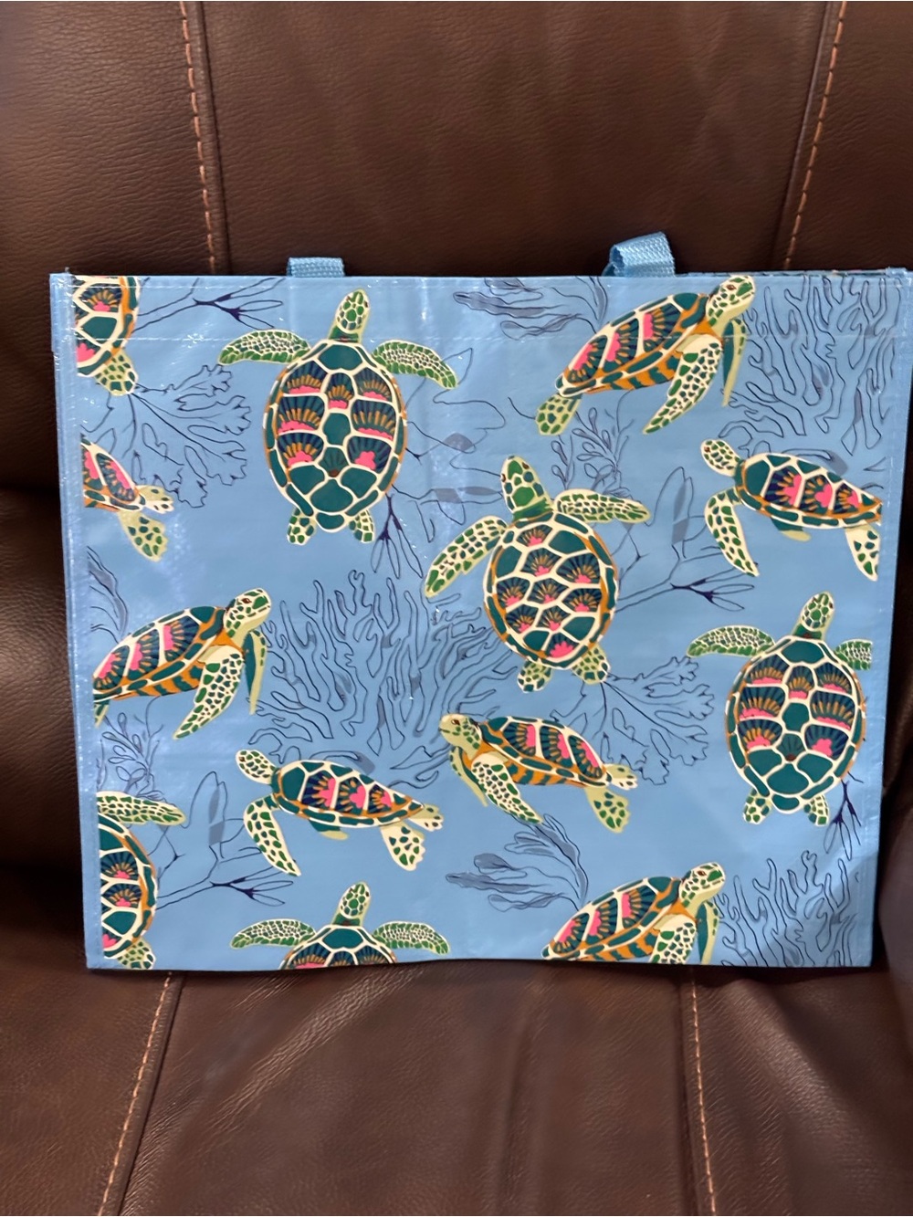 Vera Bradley Outlet Market Tote Bag - Sea Turtles and Coral Pattern